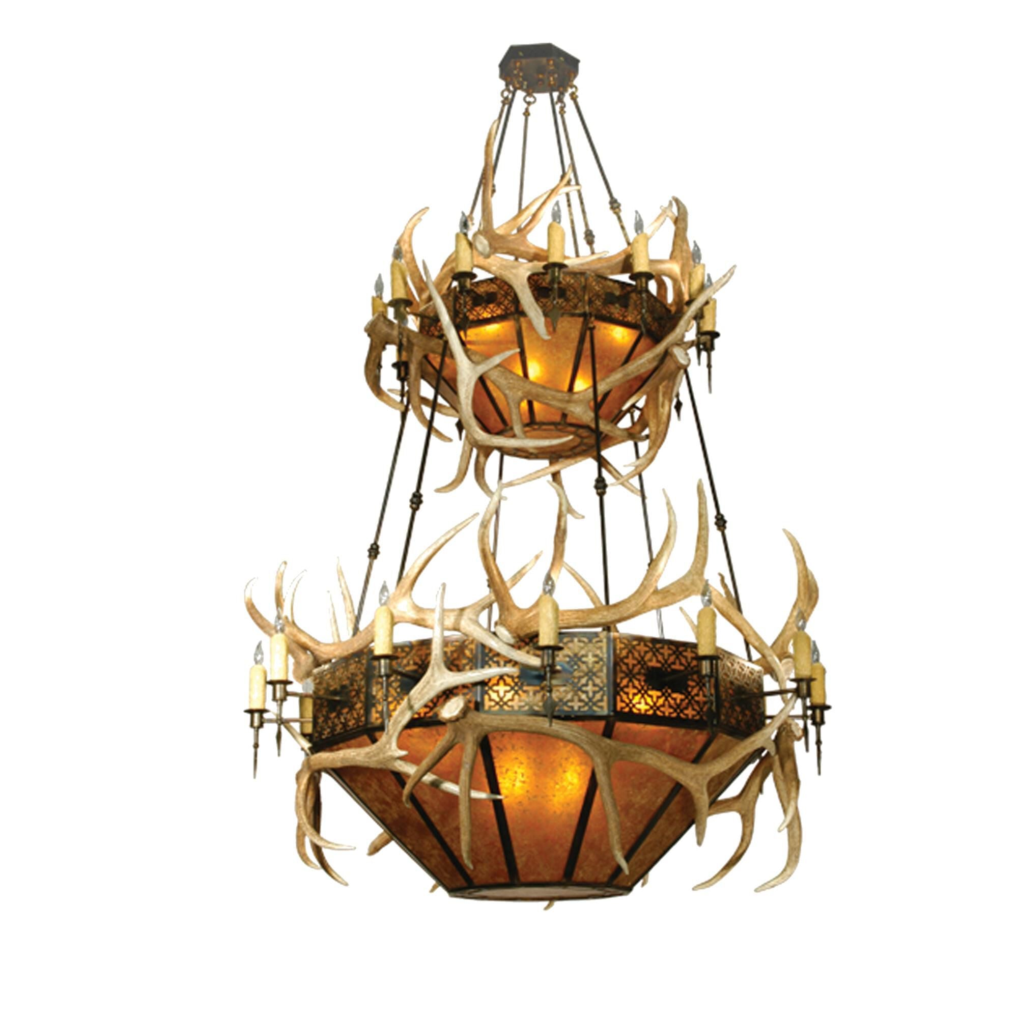 Antlers Elk 68 Inch 16 Light Chandelier