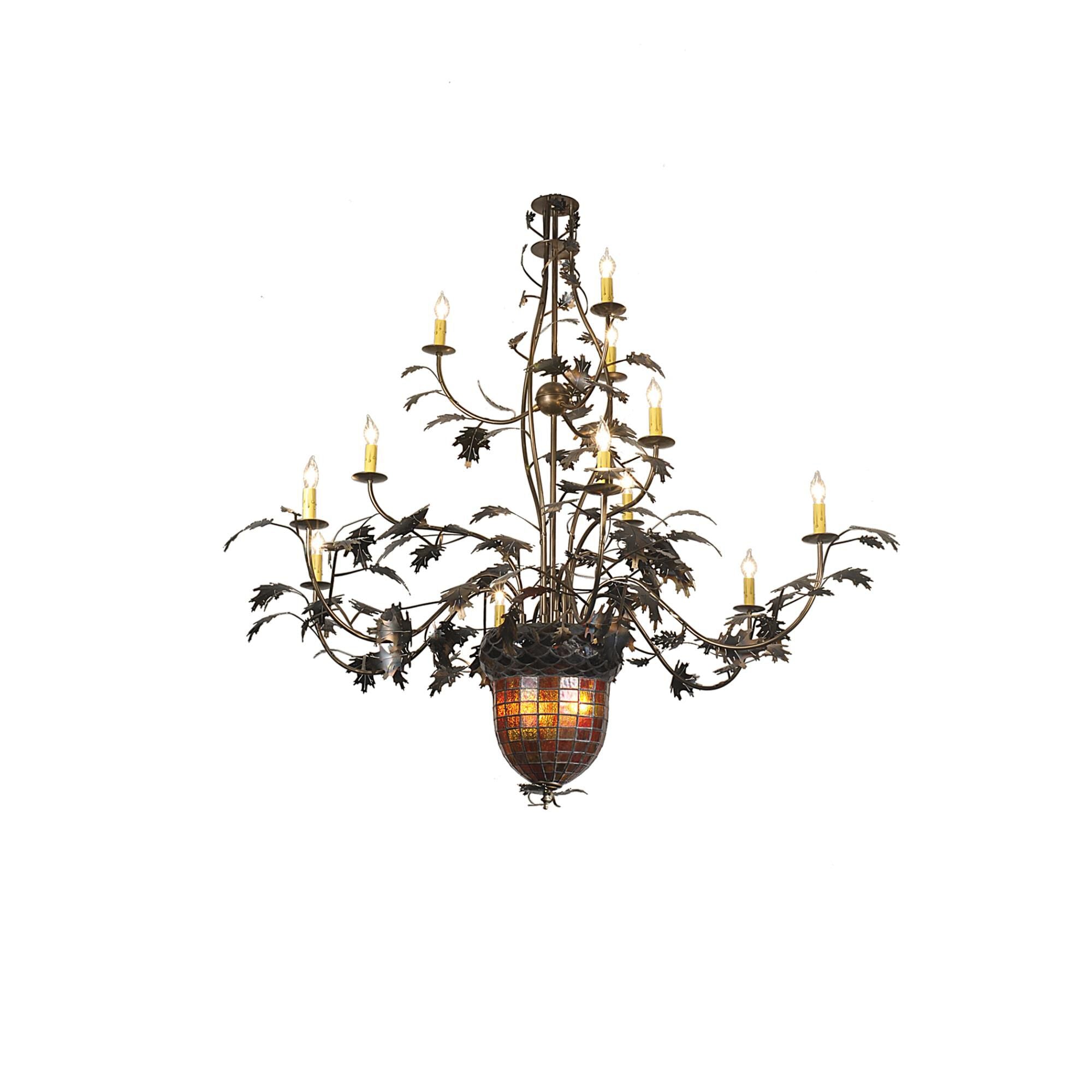 Greenbriar Oak 63 Inch 12 Light Chandelier