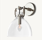 Machinist Glass Cloche Sconce 8"