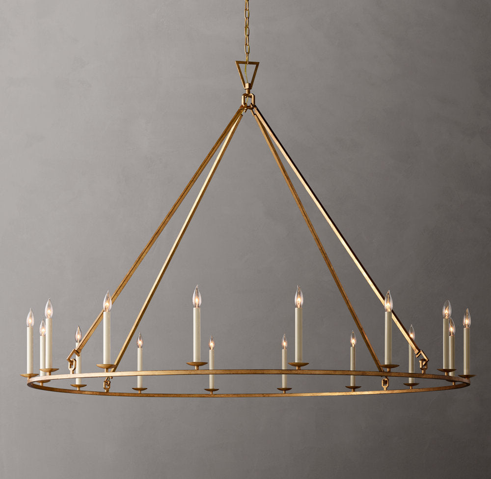 19TH C. ENGLISH OPENWORK ROUND CHANDELIER 72"