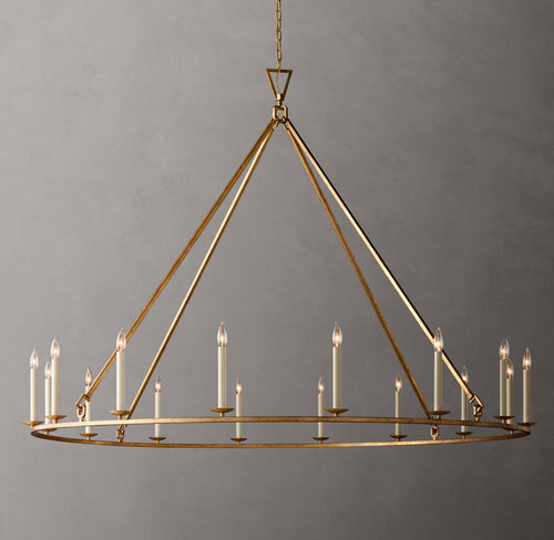 19TH C. ENGLISH OPENWORK ROUND CHANDELIER 72"