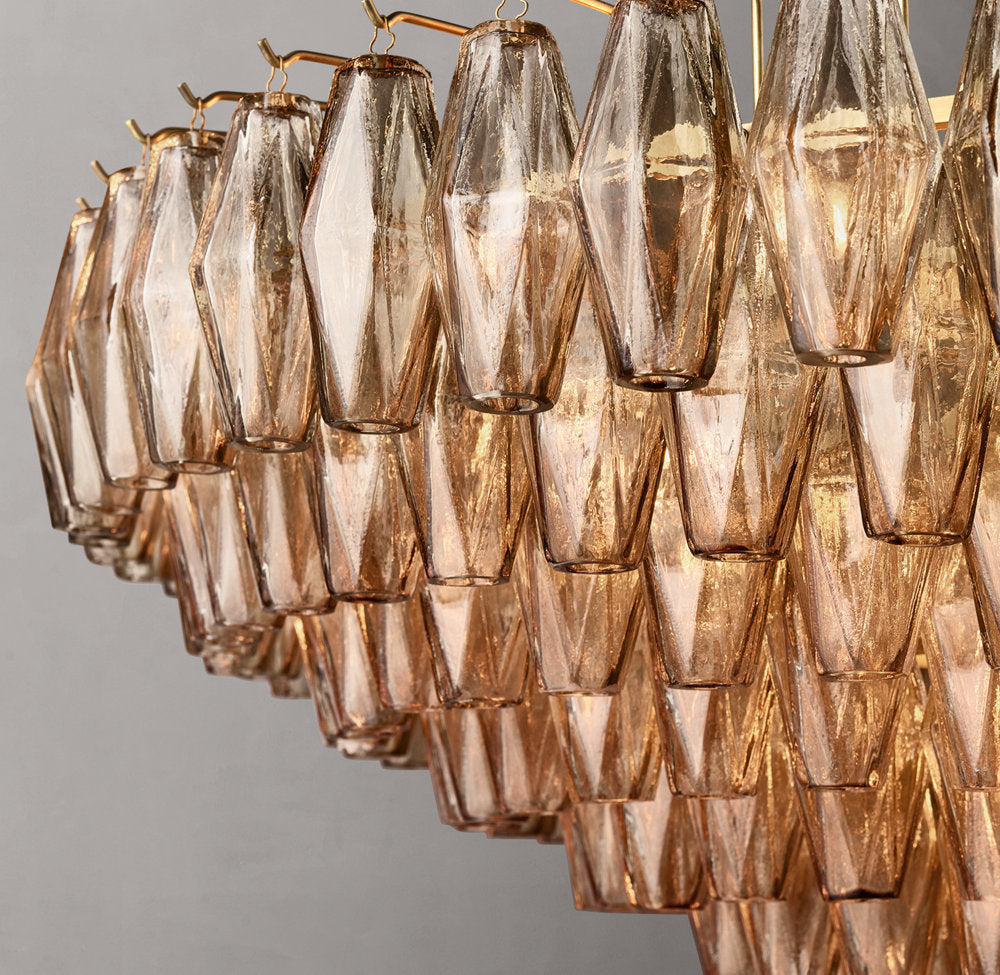 Chiara Smoke Glass Tiered Round Chandelier 37"