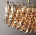 Chiara Smoke Glass Tiered Rectangular Chandelier 74"
