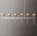 Boule De Cristal Smoke Glass Double Linear Chandelier 60"