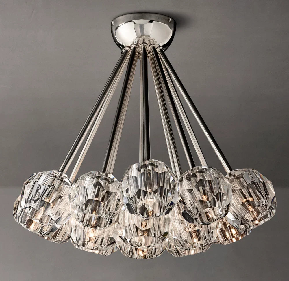 Boule De Cristal Clear Glass Flushmount 24"