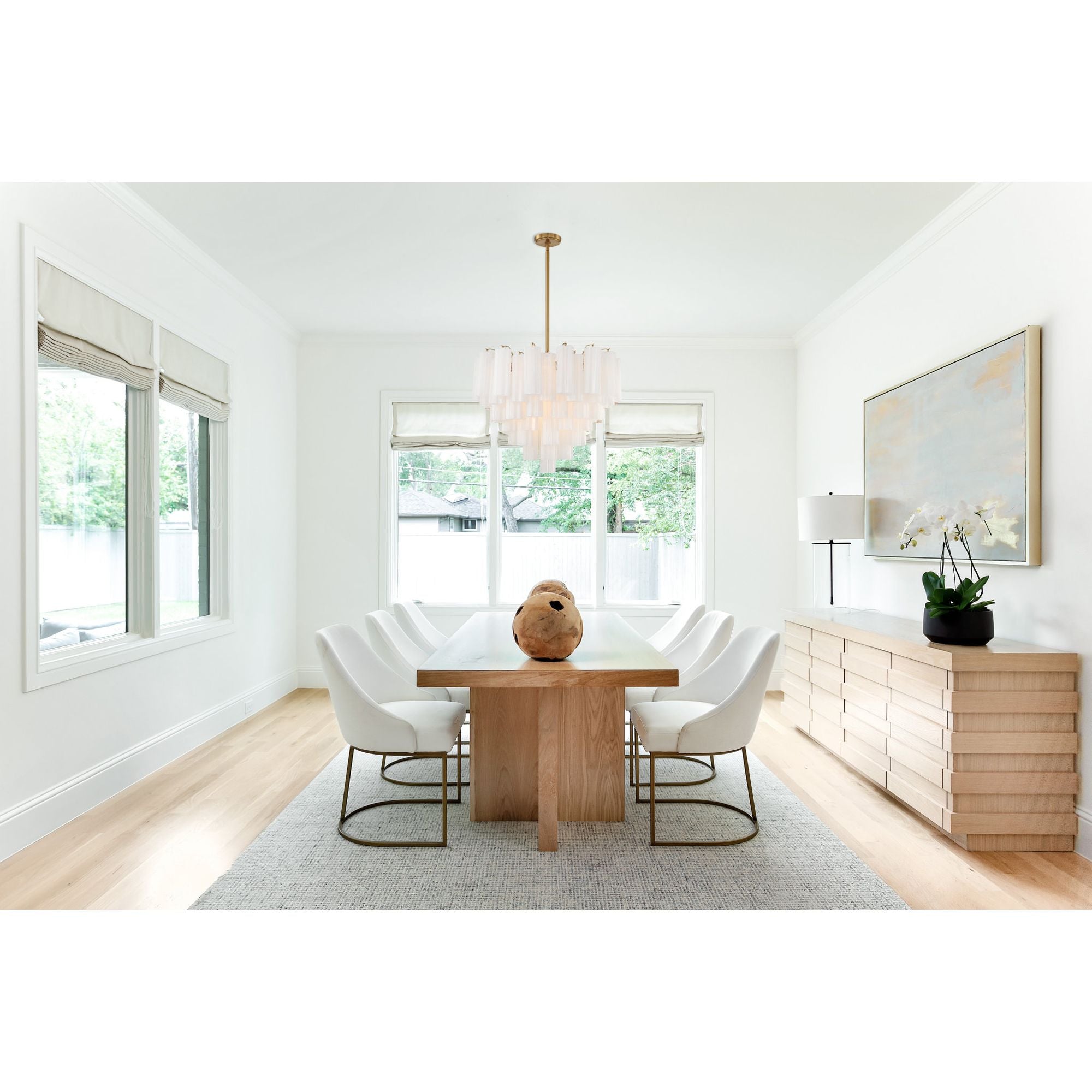 Addis 26.75'' Aged Brass Chandelier White 26.75"W x 21.5"H x 26.75"D