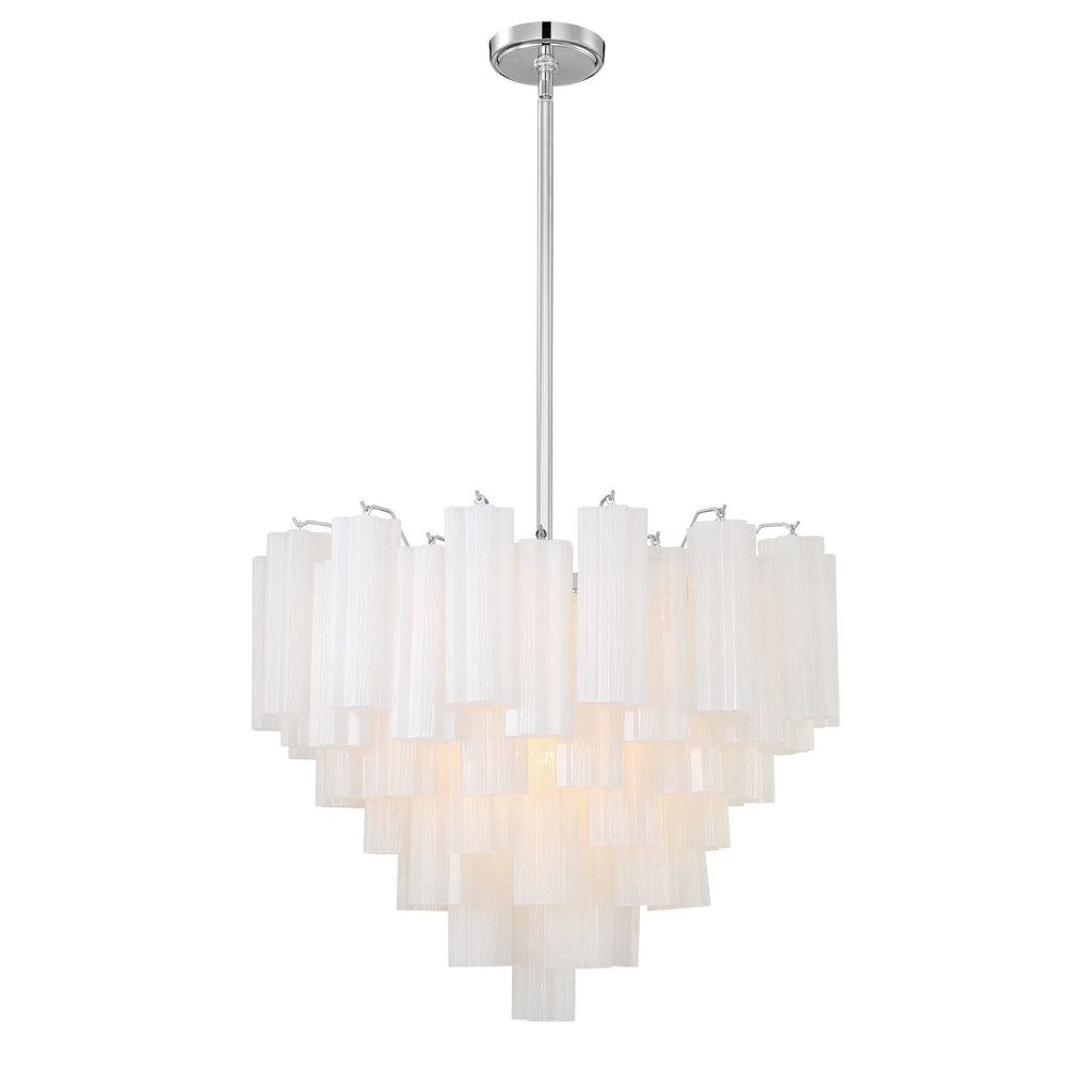 Addis 26.75'' Polished Chrome Chandelier White 26.75"W x 21.5"H x 26.75"D