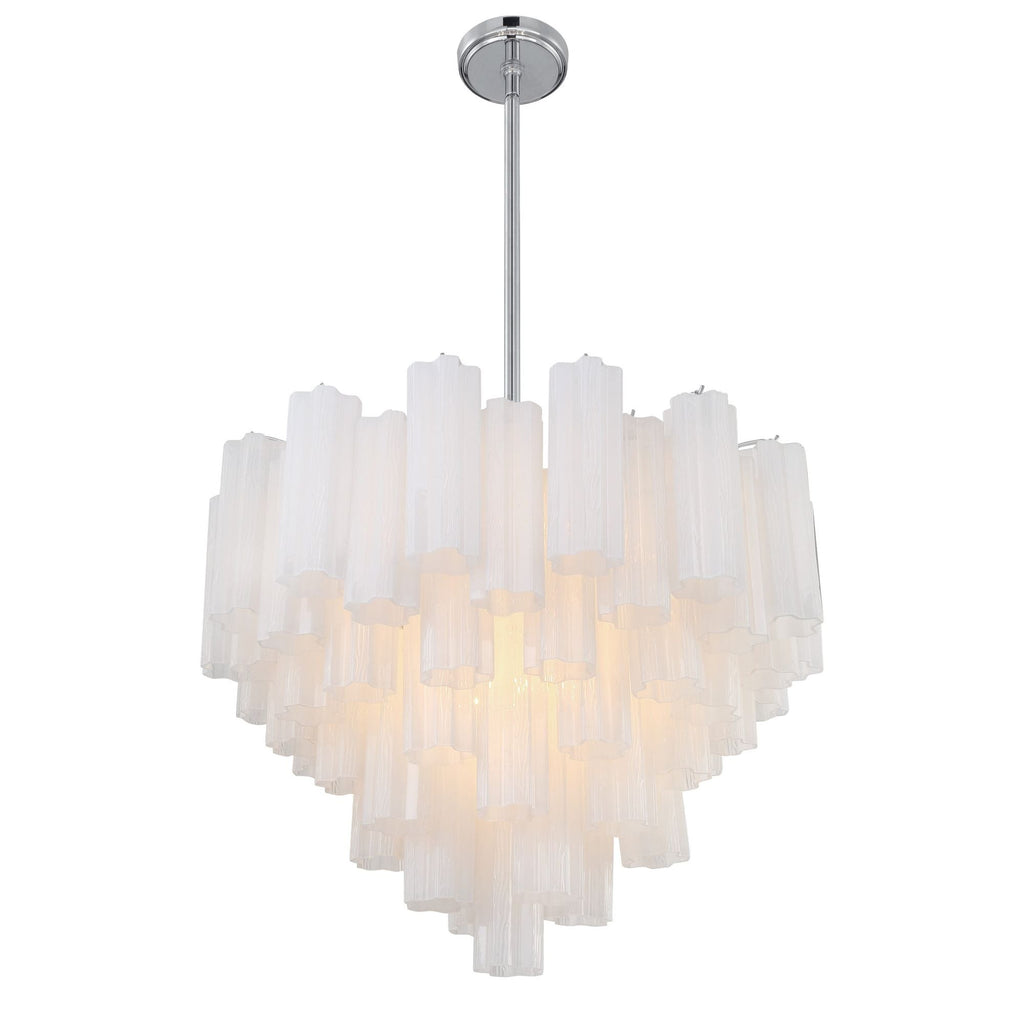 Addis 26.75'' Polished Chrome Chandelier White 26.75"W x 21.5"H x 26.75"D