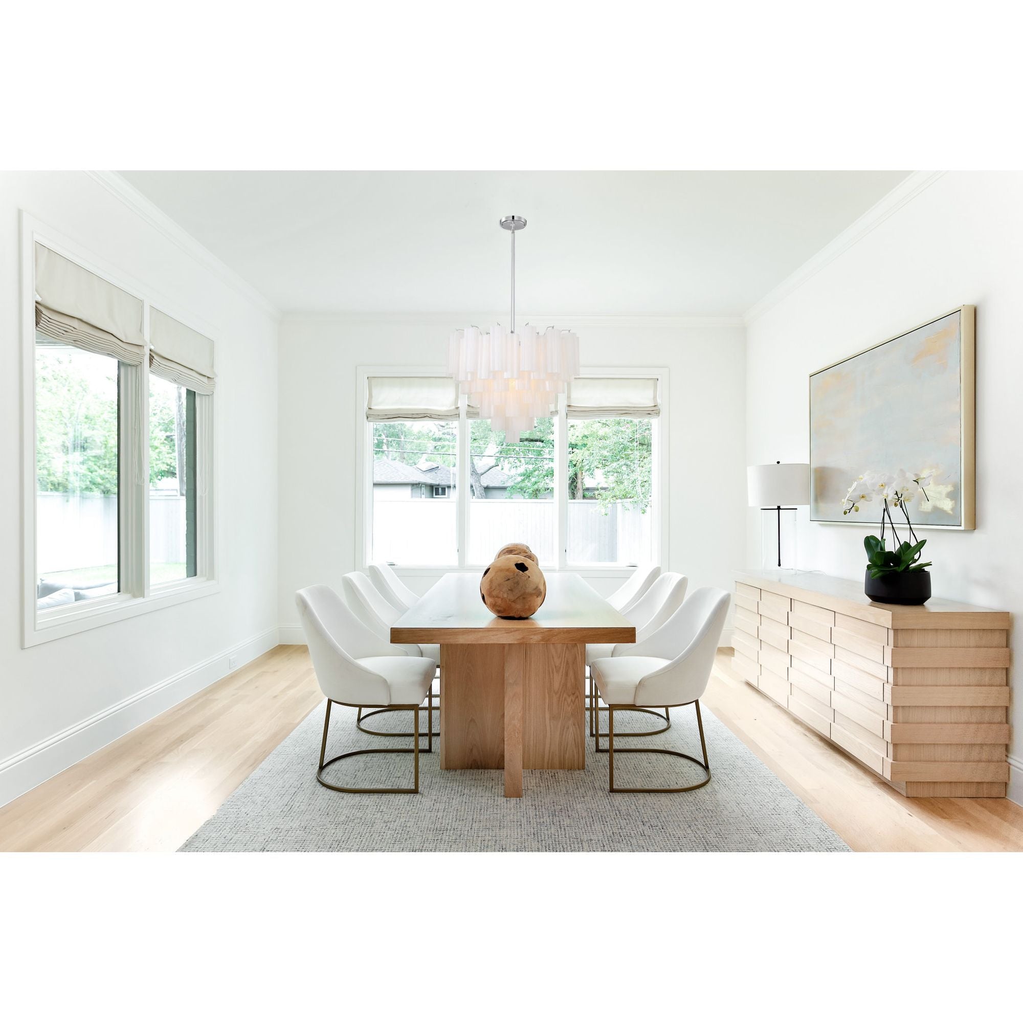 Addis 26.75'' Polished Chrome Chandelier White 26.75"W x 21.5"H x 26.75"D