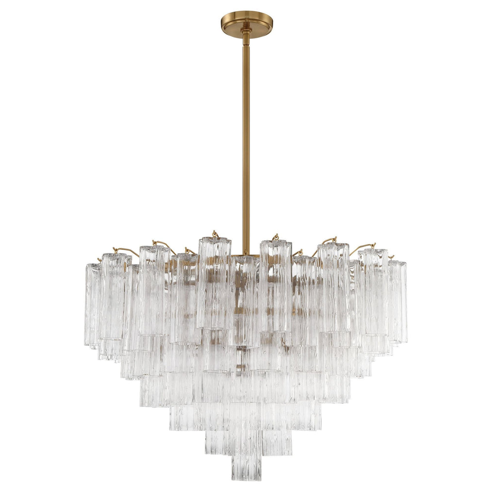 Addis 32'' Aged Brass Chandelier Clear 32"W x 21.5"H x 32"D
