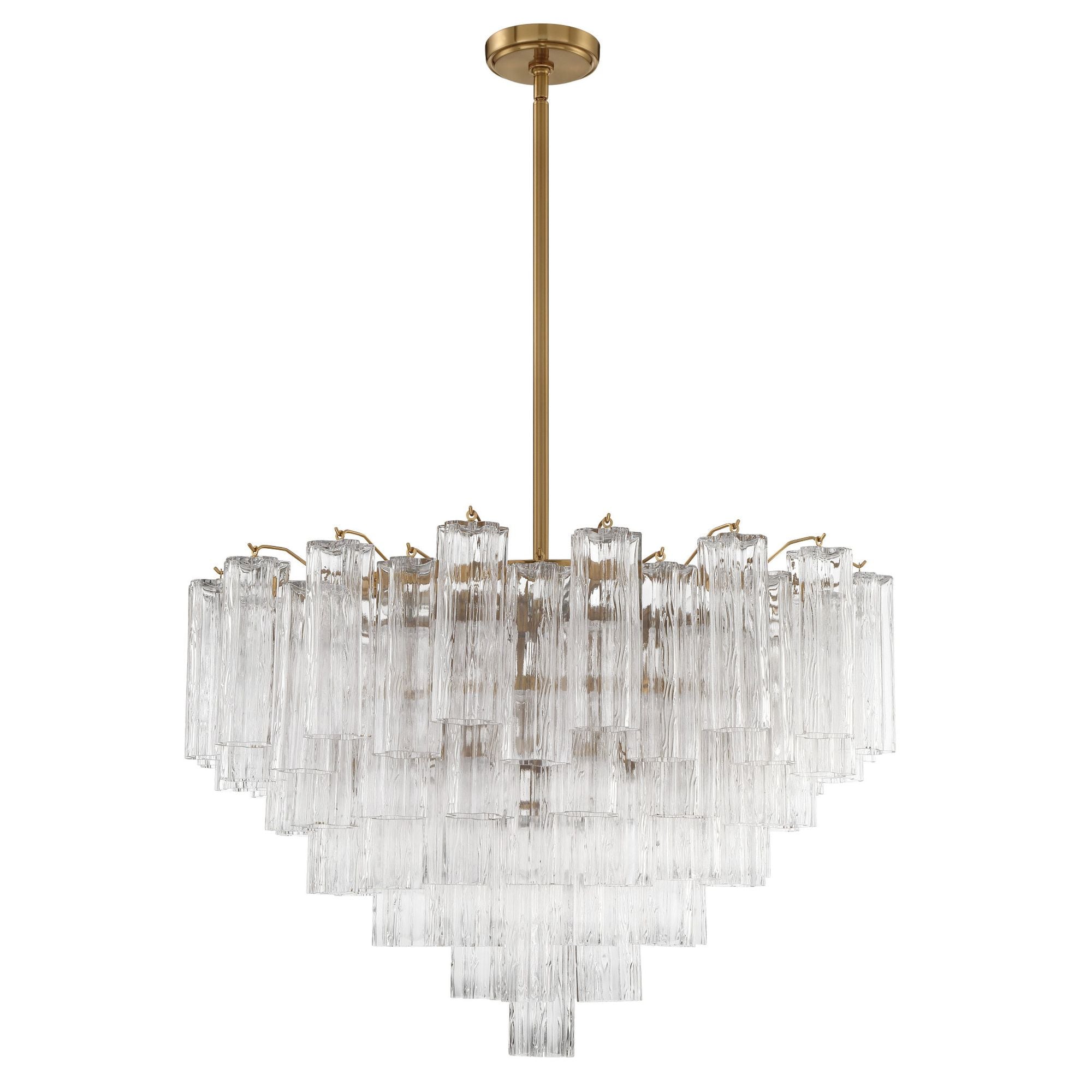 Addis 32'' Aged Brass Chandelier Clear 32"W x 21.5"H x 32"D