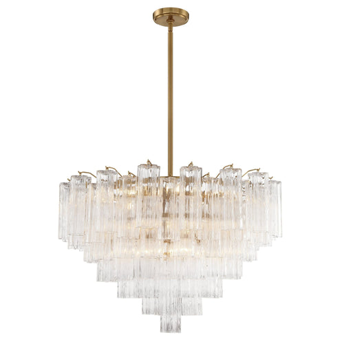 Addis 32'' Aged Brass Chandelier Clear 32"W x 21.5"H x 32"D