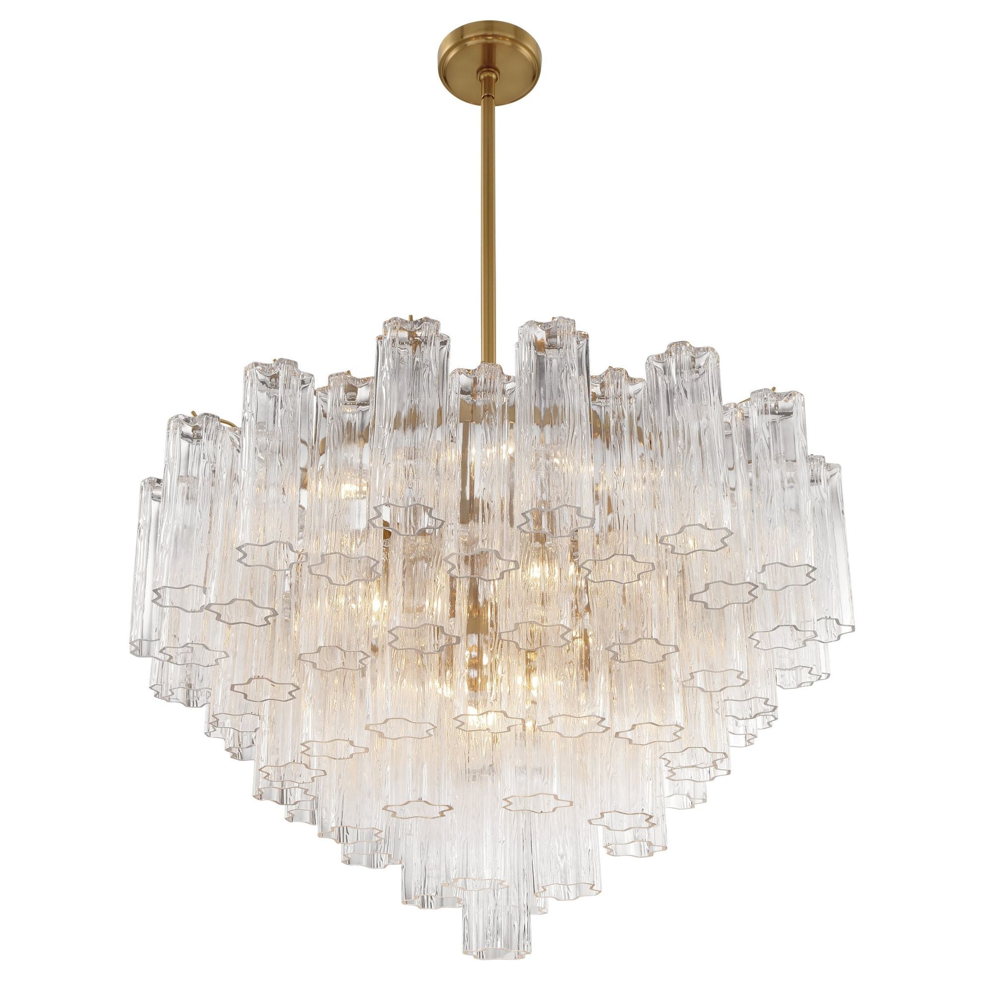 Addis 32'' Aged Brass Chandelier Clear 32"W x 21.5"H x 32"D