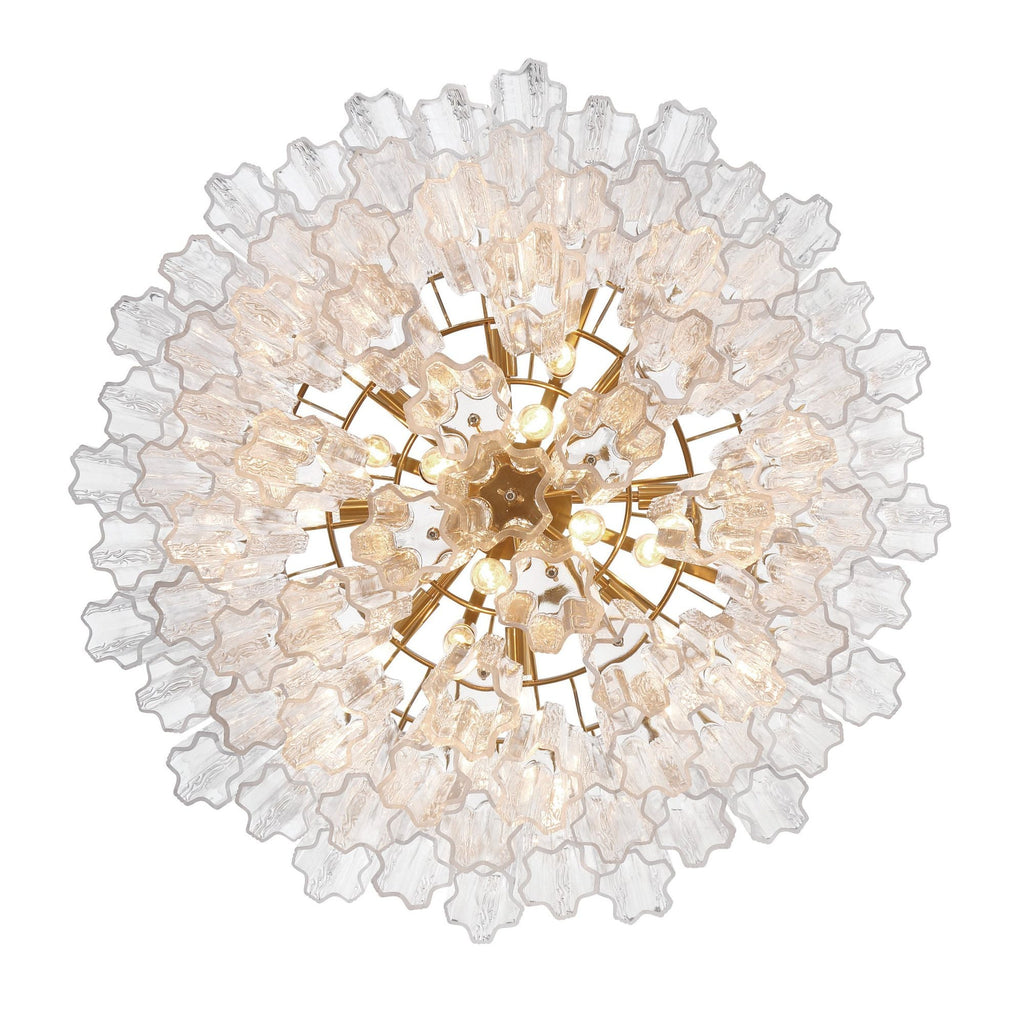 Addis 32'' Aged Brass Chandelier Clear 32"W x 21.5"H x 32"D