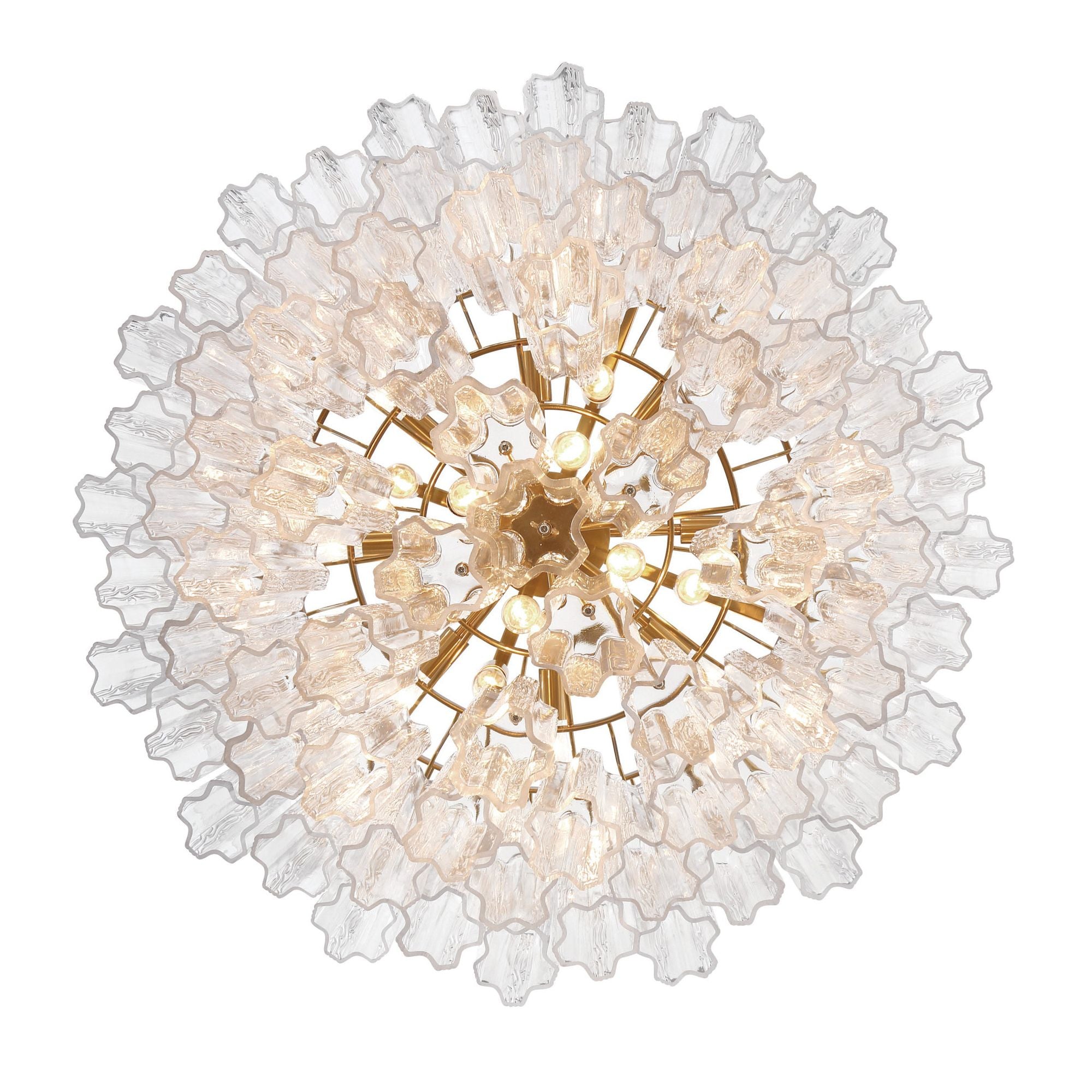 Addis 32'' Aged Brass Chandelier Clear 32"W x 21.5"H x 32"D