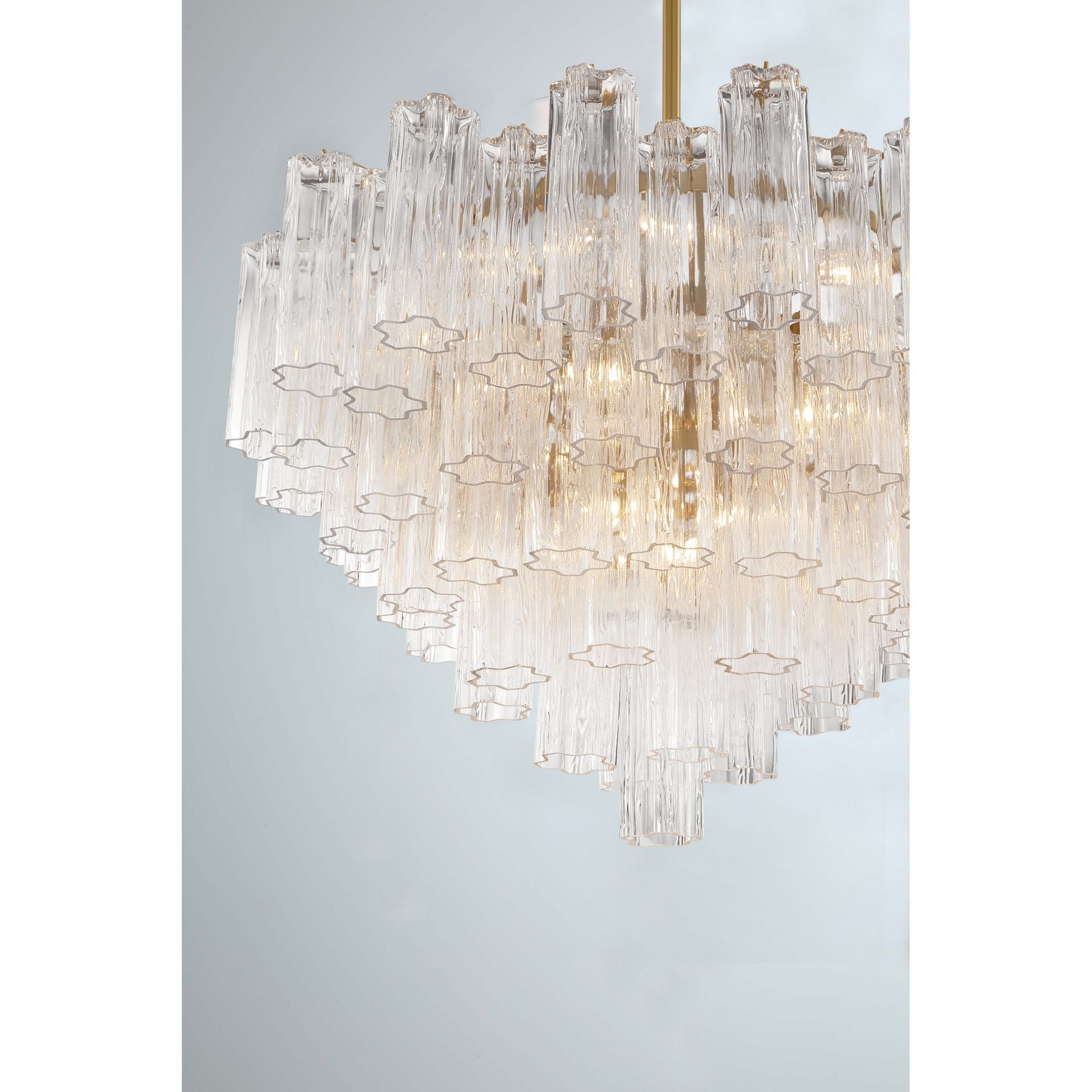 Addis 32'' Aged Brass Chandelier Clear 32"W x 21.5"H x 32"D