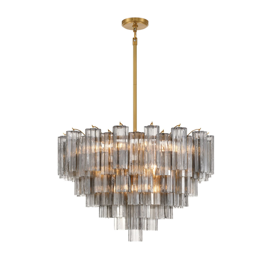 Addis 32'' Aged Brass Chandelier Gray 32"W x 21.5"H x 32"D