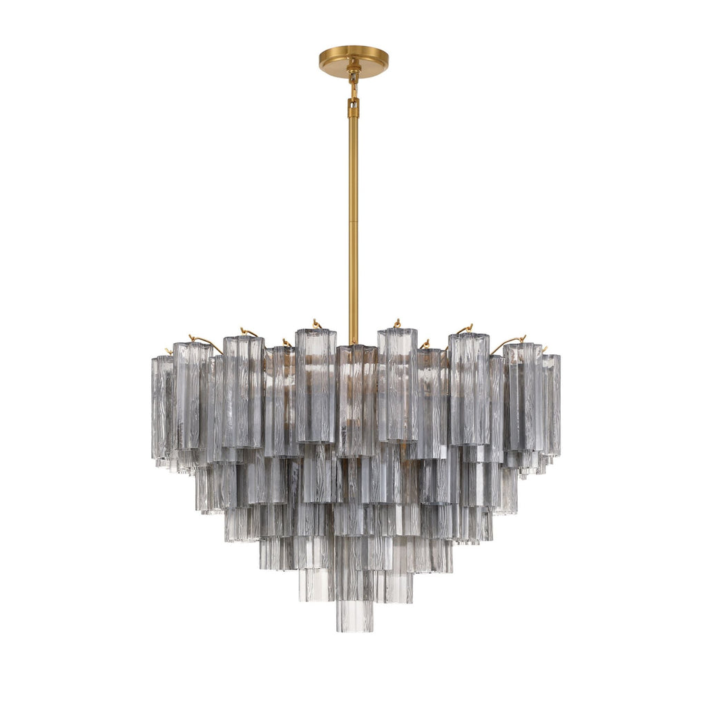 Addis 32'' Aged Brass Chandelier Gray 32"W x 21.5"H x 32"D