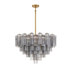 Addis 32'' Aged Brass Chandelier Gray 32"W x 21.5"H x 32"D