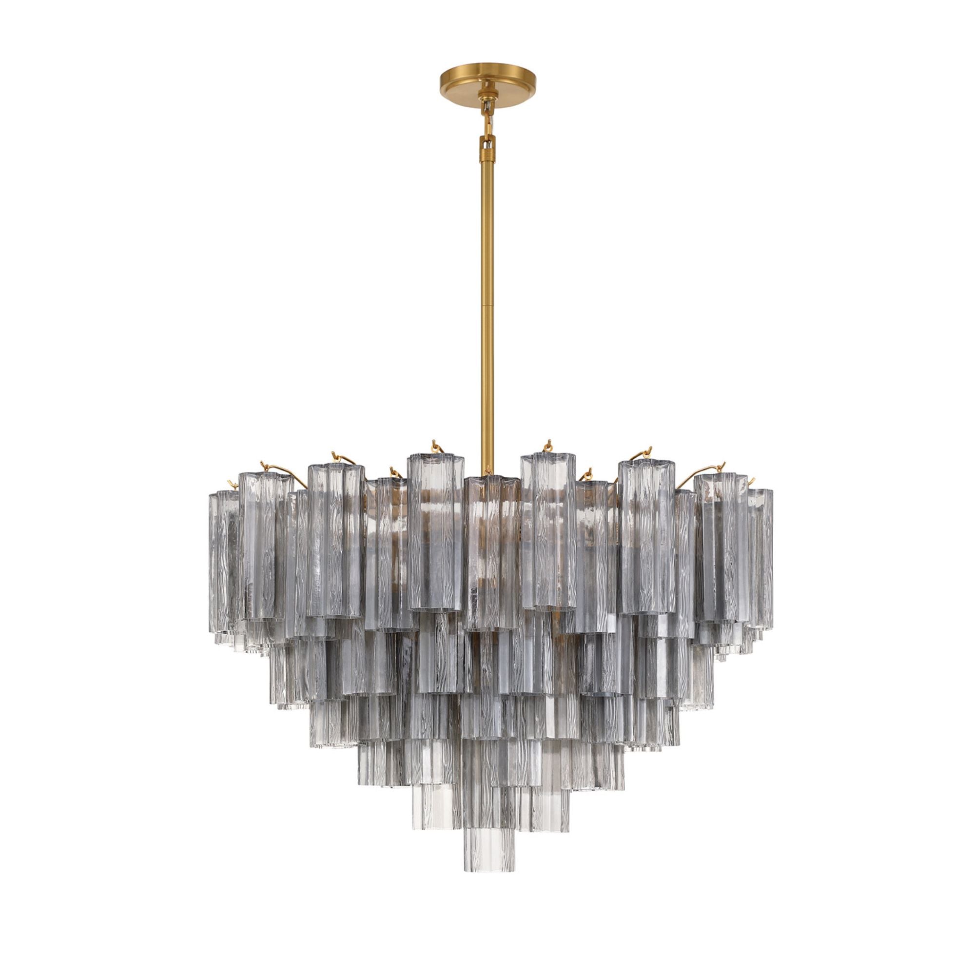 Addis 32'' Aged Brass Chandelier Gray 32"W x 21.5"H x 32"D