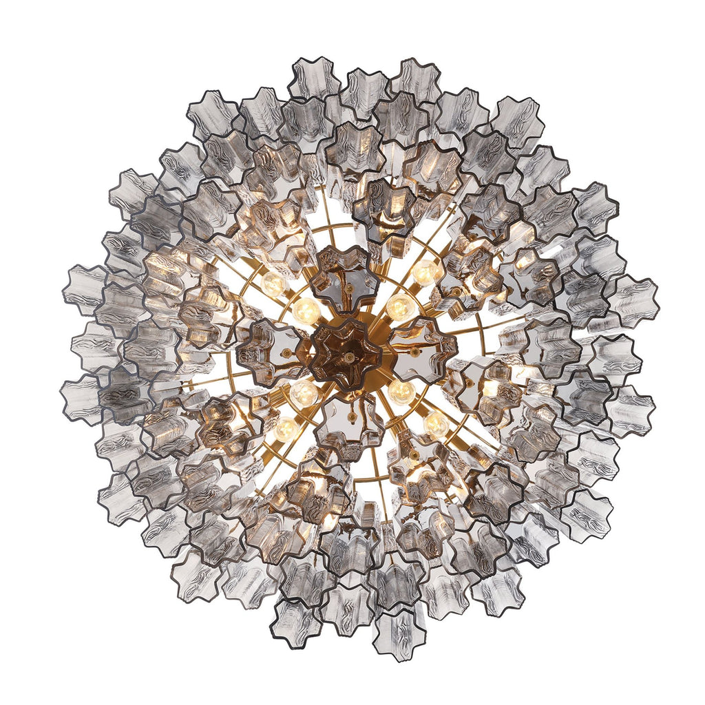 Addis 32'' Aged Brass Chandelier Gray 32"W x 21.5"H x 32"D