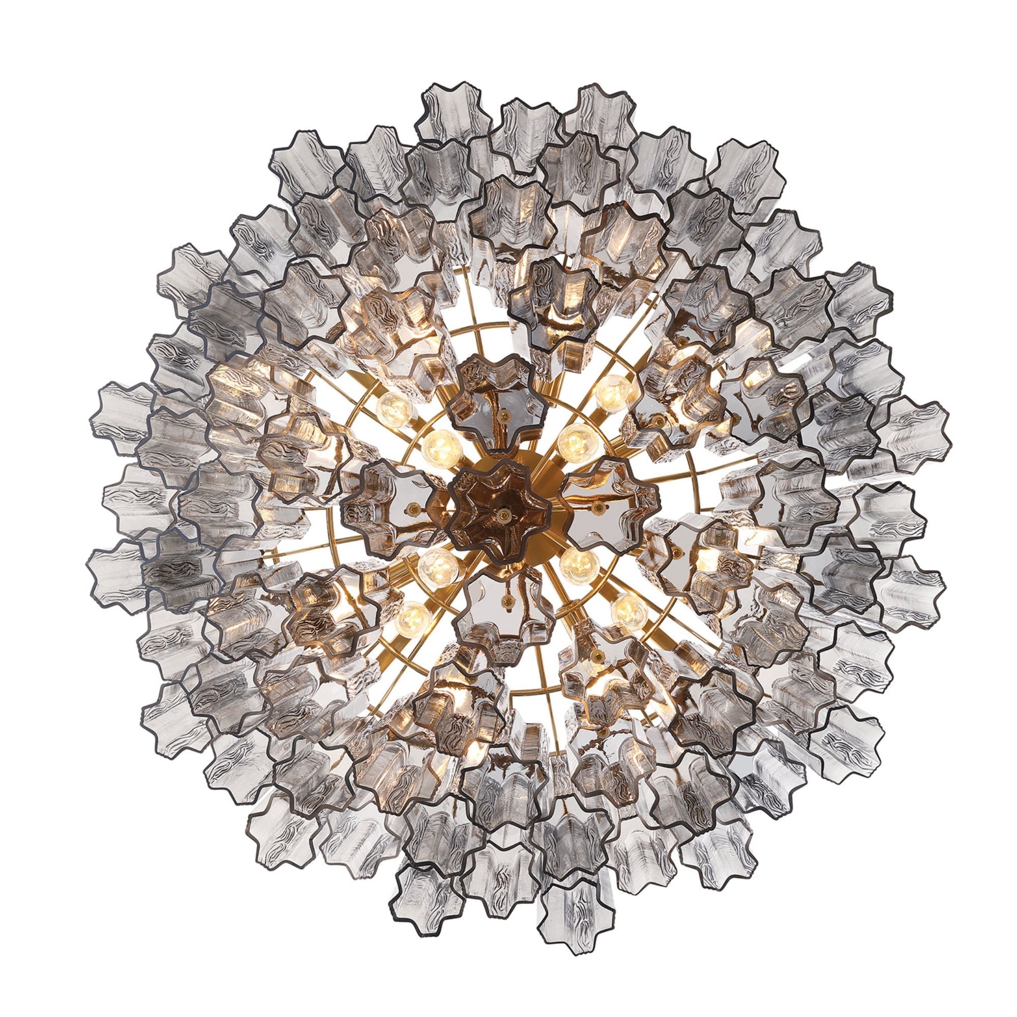Addis 32'' Aged Brass Chandelier Gray 32"W x 21.5"H x 32"D