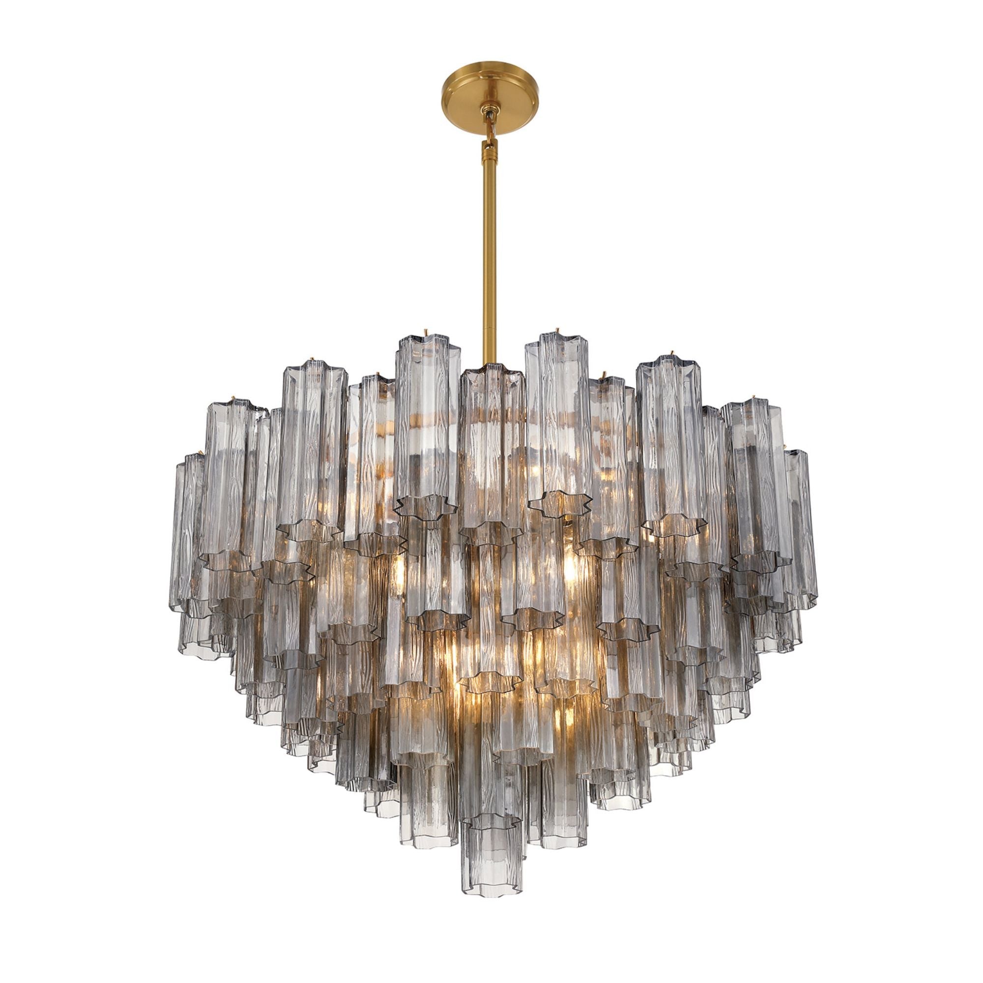 Addis 32'' Aged Brass Chandelier Gray 32"W x 21.5"H x 32"D