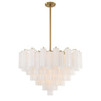 Addis 32'' Aged Brass Chandelier White 32"W x 21.5"H x 32"D