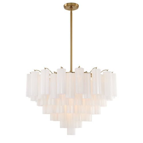 Addis 32'' Aged Brass Chandelier White 32"W x 21.5"H x 32"D