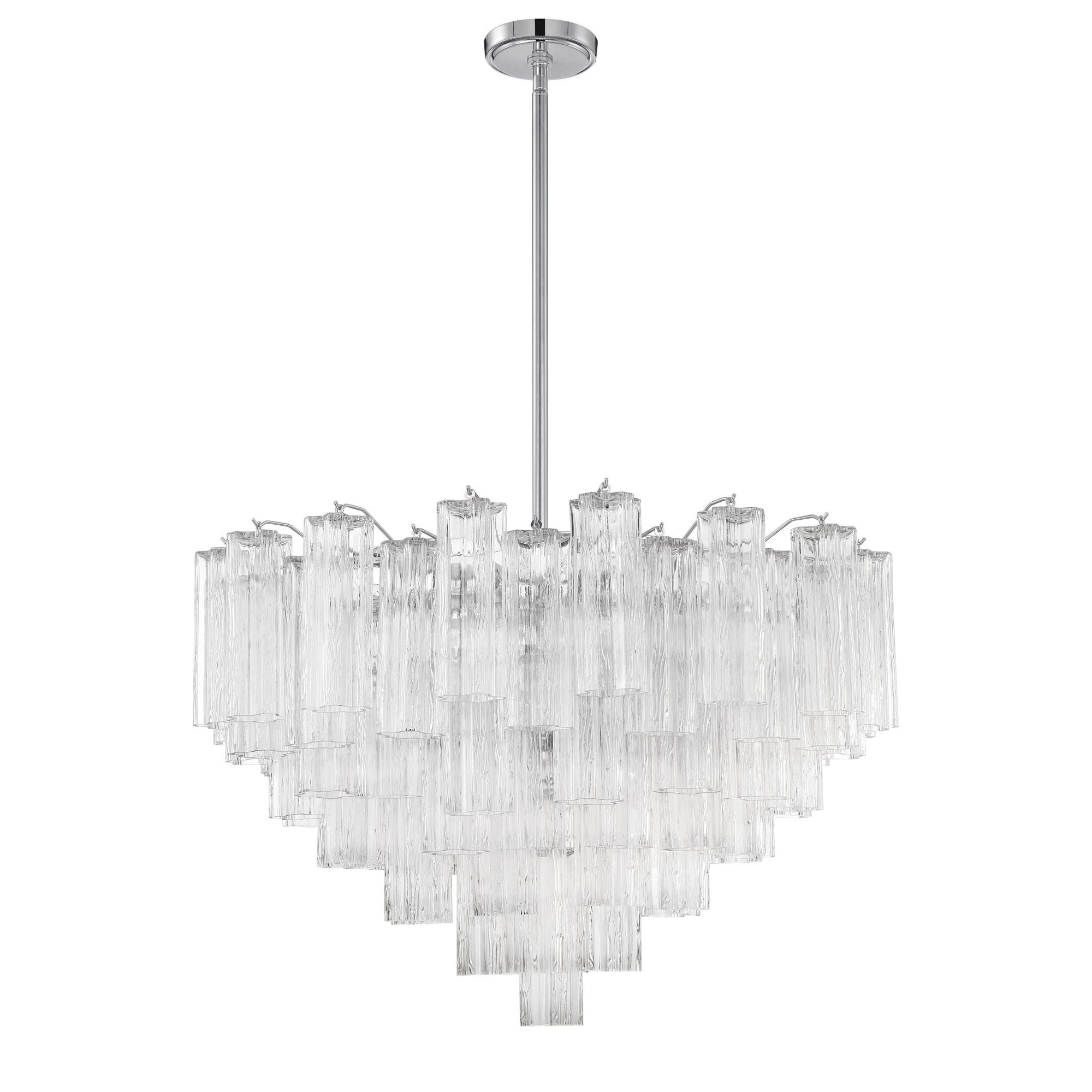 Addis 32'' Polished Chrome Chandelier Clear 32"W x 21.5"H x 32"D