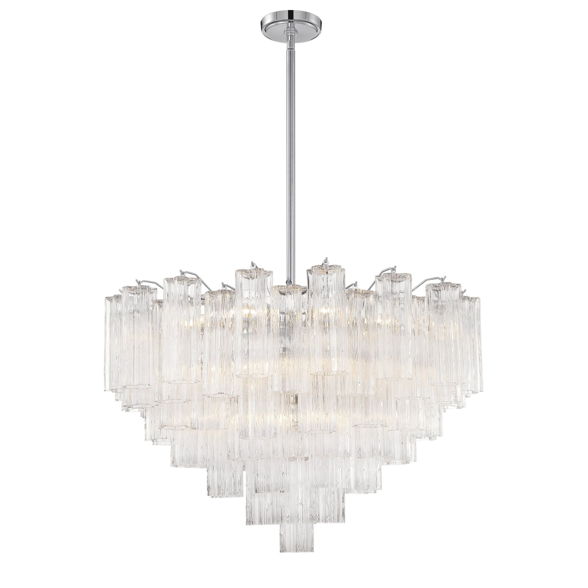 Addis 32'' Polished Chrome Chandelier Clear 32"W x 21.5"H x 32"D