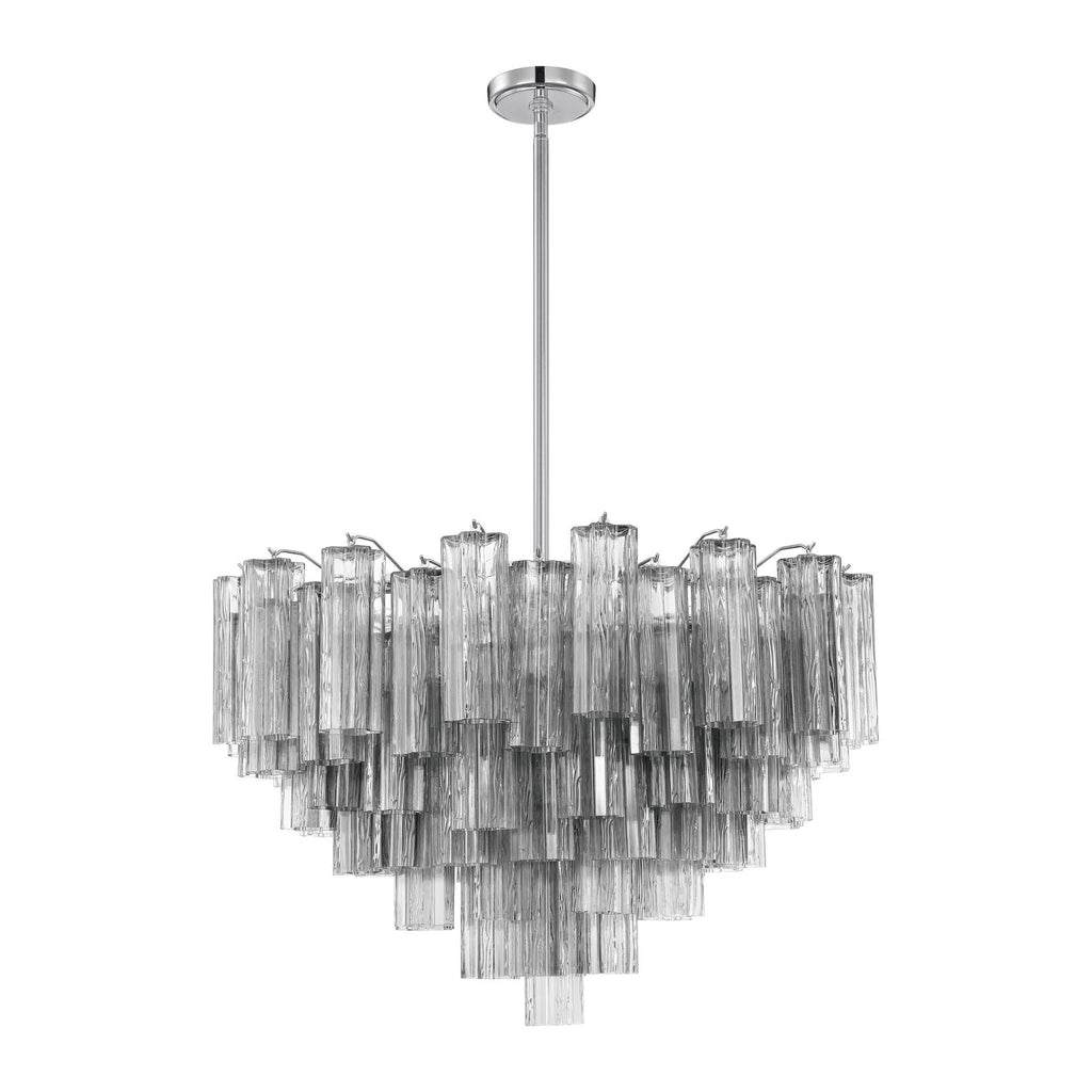 Addis 32'' Polished Chrome Chandelier Gray 32"W x 21.5"H x 32"D