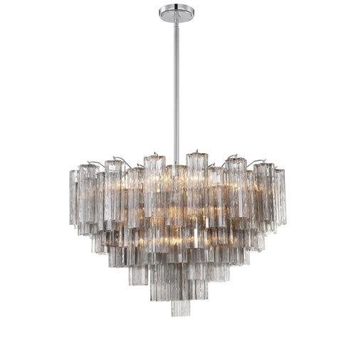 Addis 32'' Polished Chrome Chandelier Gray 32"W x 21.5"H x 32"D