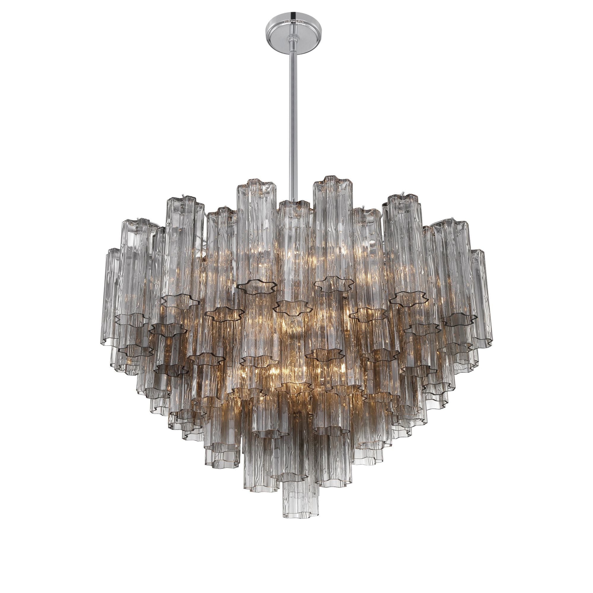 Addis 32'' Polished Chrome Chandelier Gray 32"W x 21.5"H x 32"D
