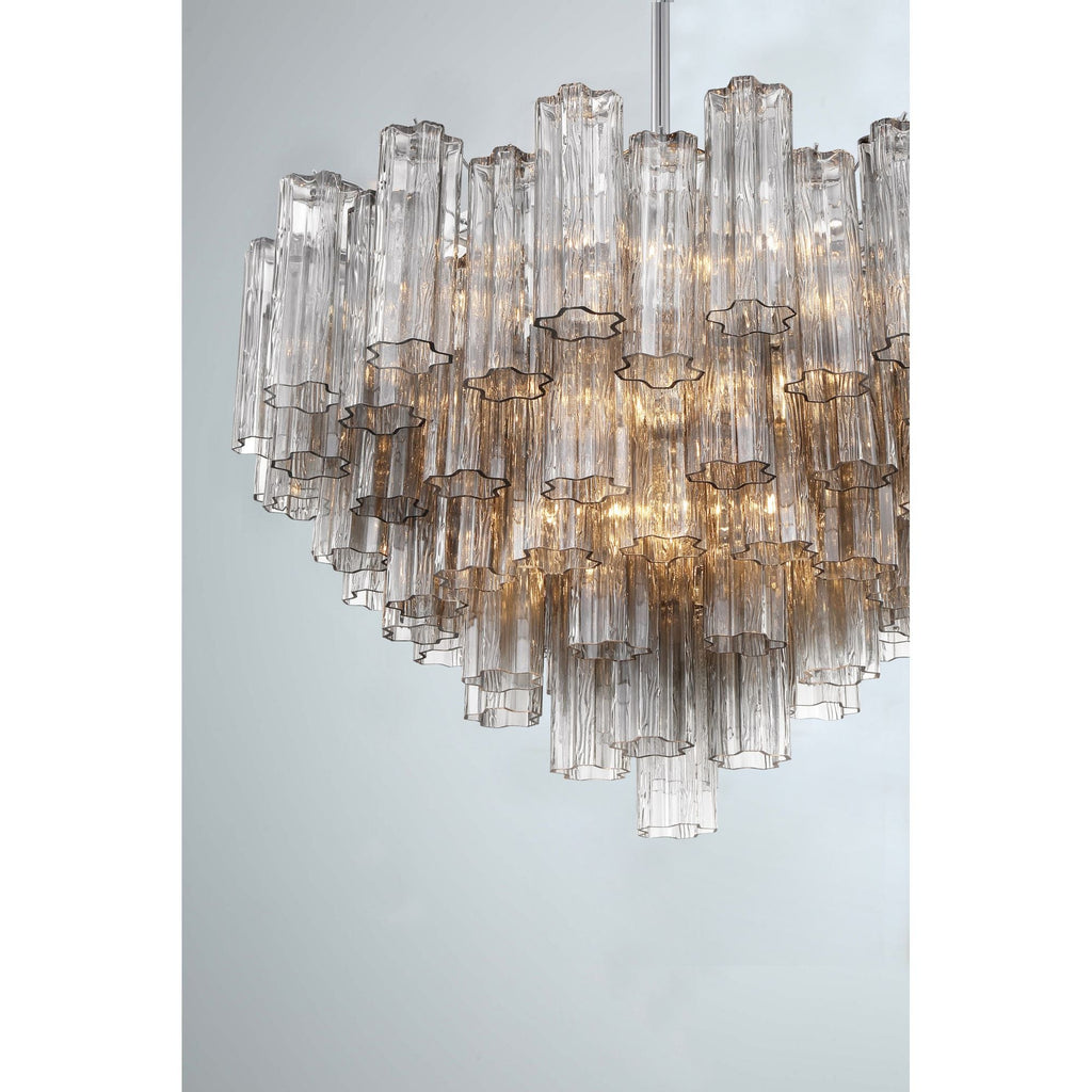 Addis 32'' Polished Chrome Chandelier Gray 32"W x 21.5"H x 32"D