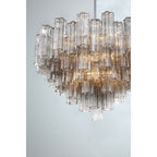 Addis 32'' Polished Chrome Chandelier Gray 32"W x 21.5"H x 32"D