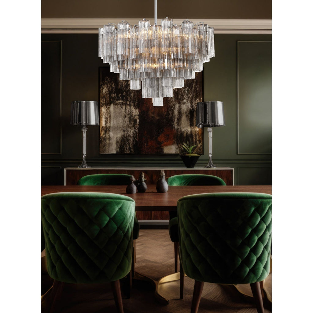 Addis 32'' Polished Chrome Chandelier Gray 32"W x 21.5"H x 32"D