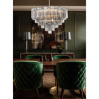 Addis 32'' Polished Chrome Chandelier Gray 32"W x 21.5"H x 32"D