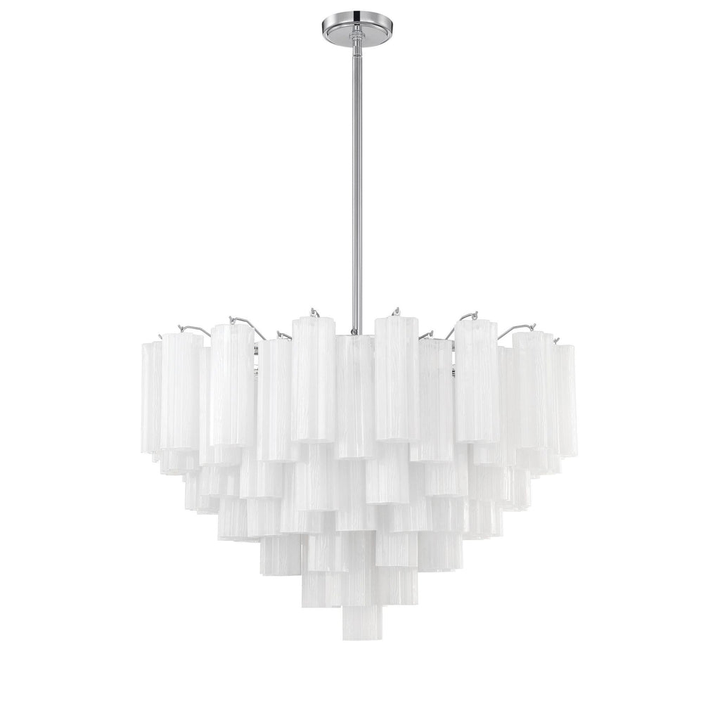 Addis 32'' Polished Chrome Chandelier White 32"W x 21.5"H x 32"D