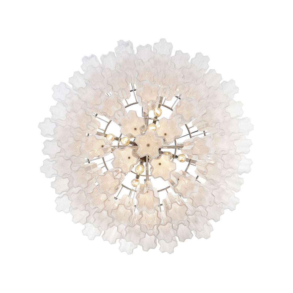 Addis 32'' Polished Chrome Chandelier White 32"W x 21.5"H x 32"D