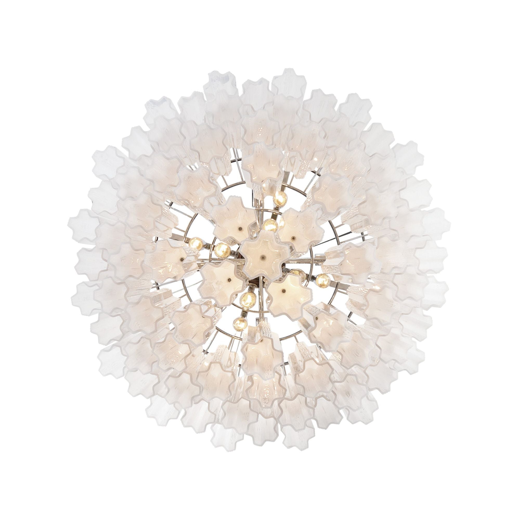 Addis 32'' Polished Chrome Chandelier White 32"W x 21.5"H x 32"D