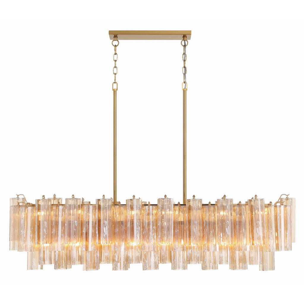 Addis 51.75'' Aged Brass Linear Chandelier 51.75"W x 14.25"H x 14"D