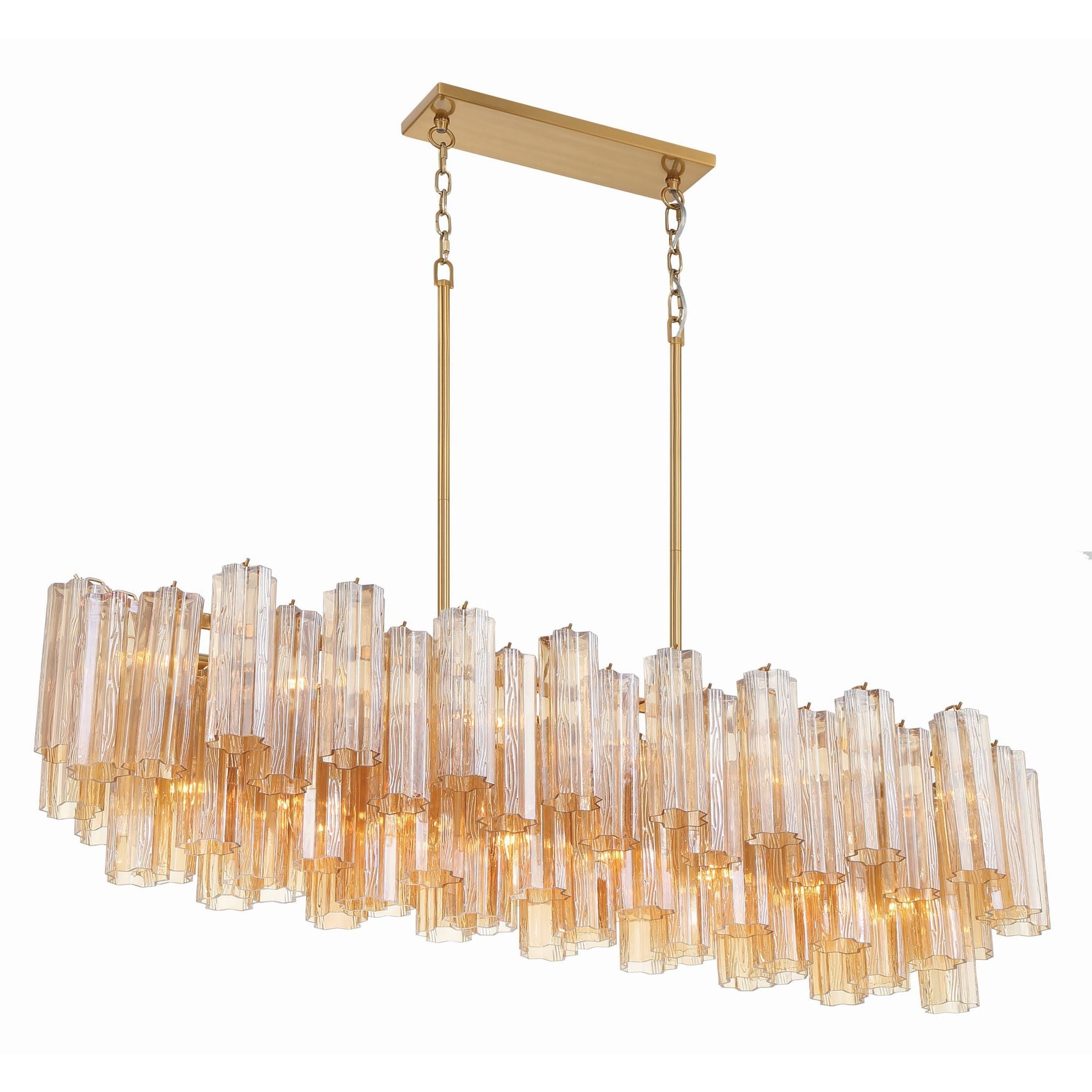 Addis 51.75'' Aged Brass Linear Chandelier 51.75"W x 14.25"H x 14"D