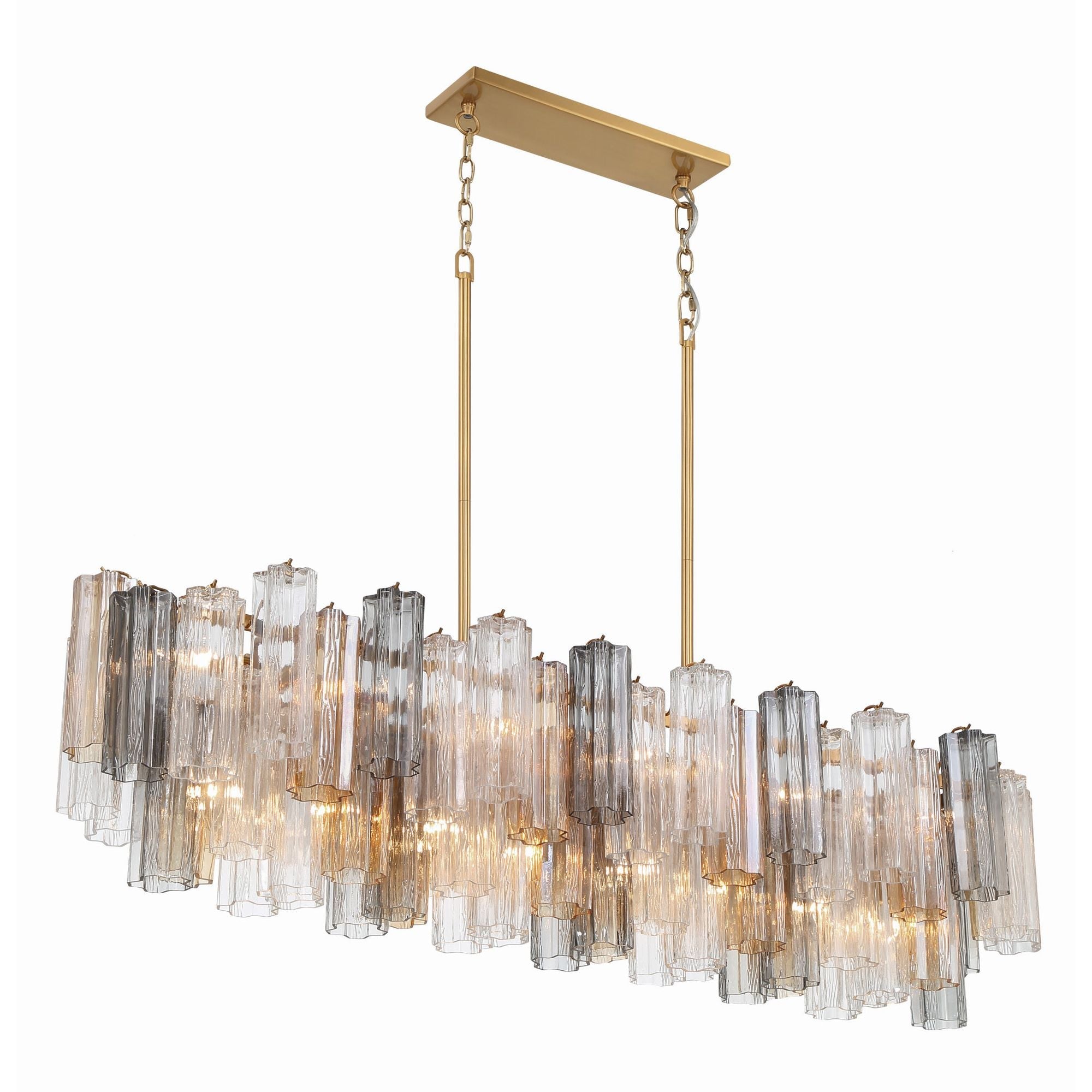 Addis 51.75'' Aged Brass Linear Chandelier 51.75"W x 14.25"H x 14"D