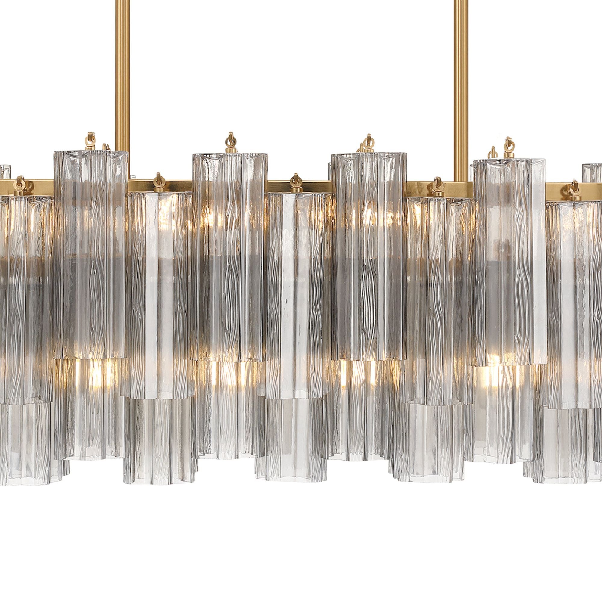 Addis 51.75'' Aged Brass Linear Chandelier 51.75"W x 14.25"H x 14"D