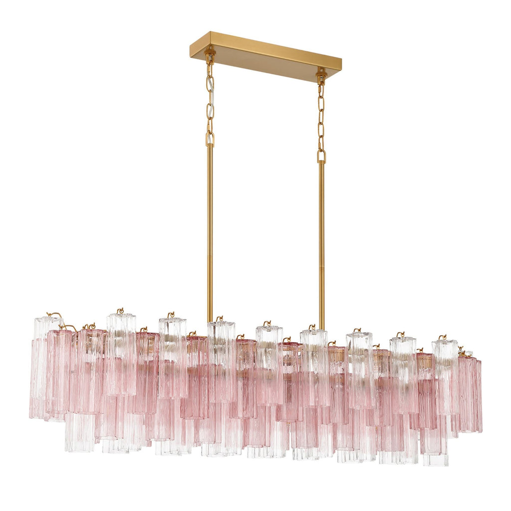 Addis 51.75'' Aged Brass Linear Chandelier 51.75"W x 14.25"H x 14"D