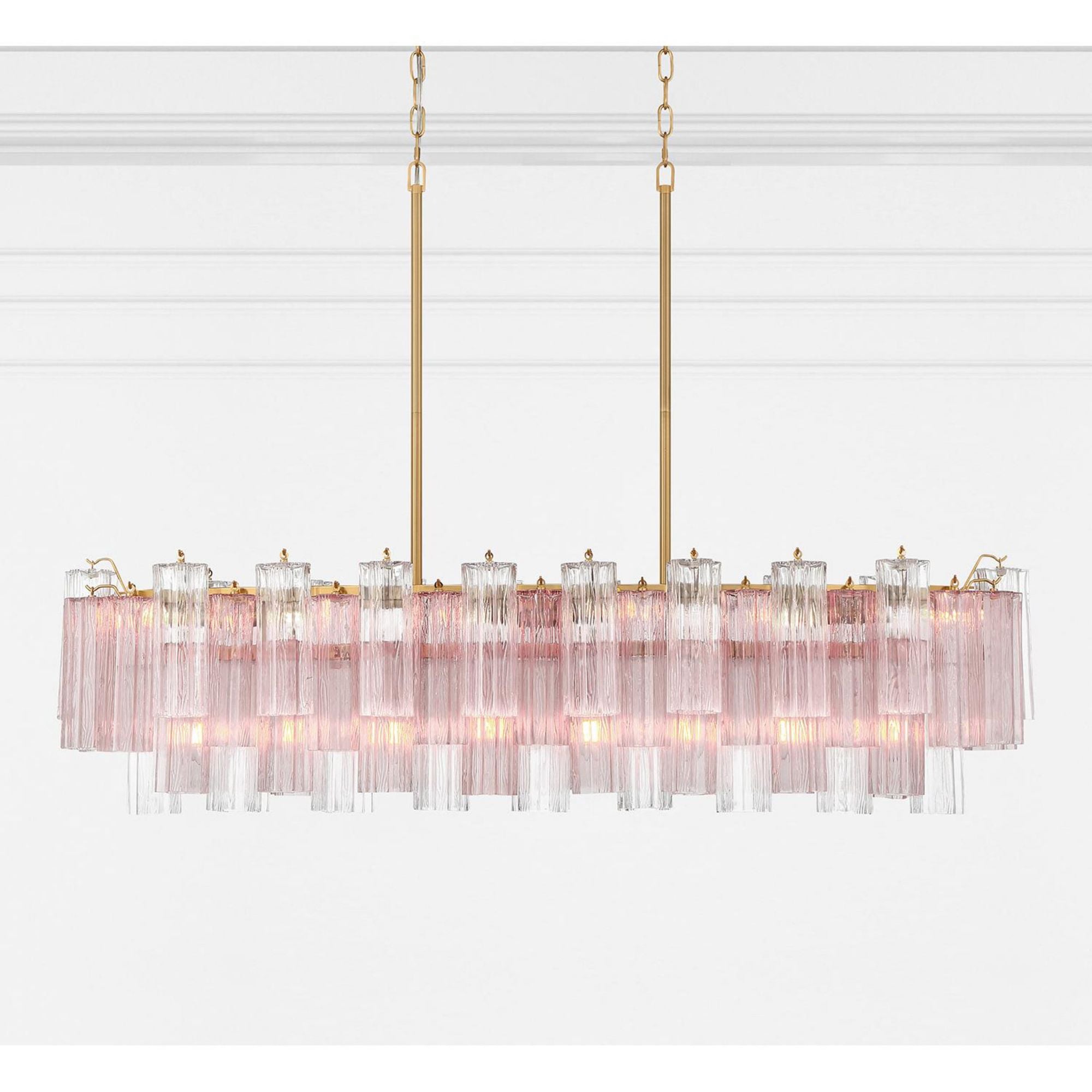 Addis 51.75'' Aged Brass Linear Chandelier 51.75"W x 14.25"H x 14"D