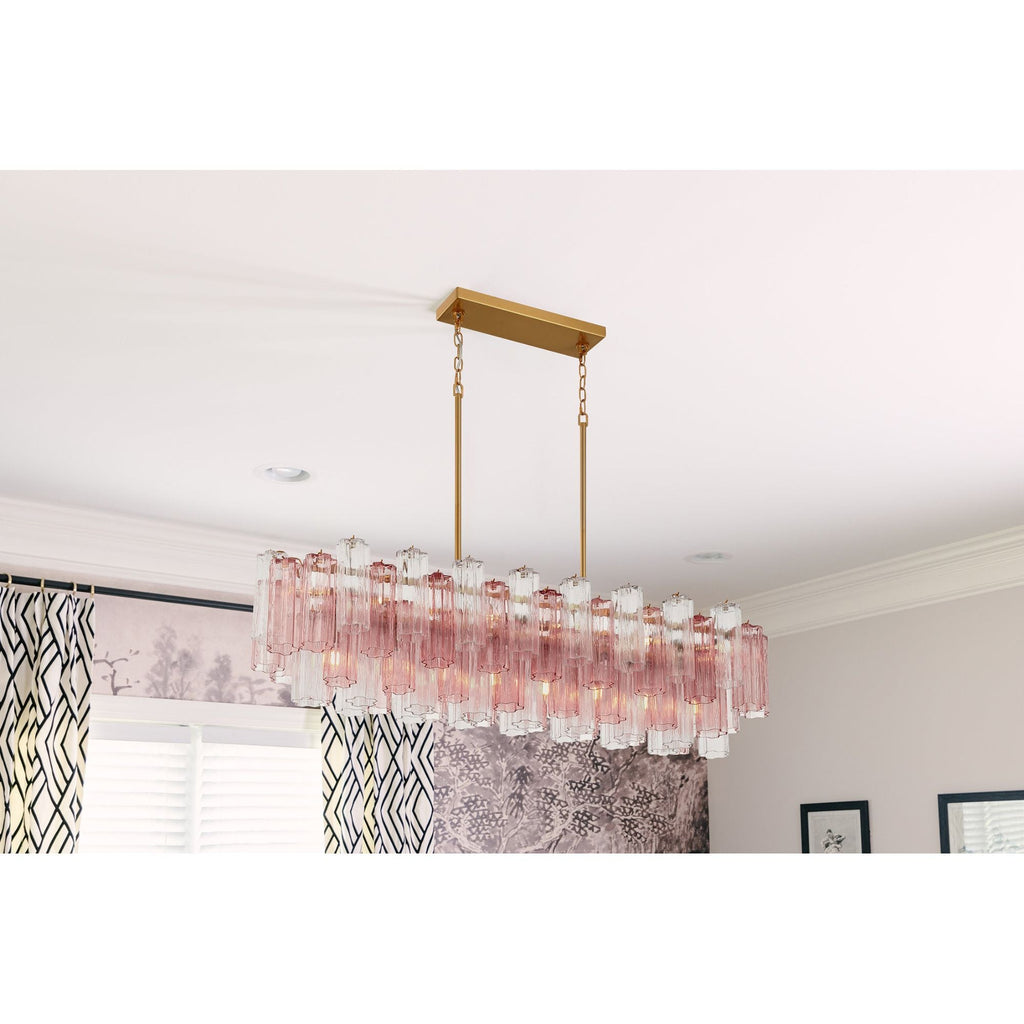 Addis 51.75'' Aged Brass Linear Chandelier 51.75"W x 14.25"H x 14"D