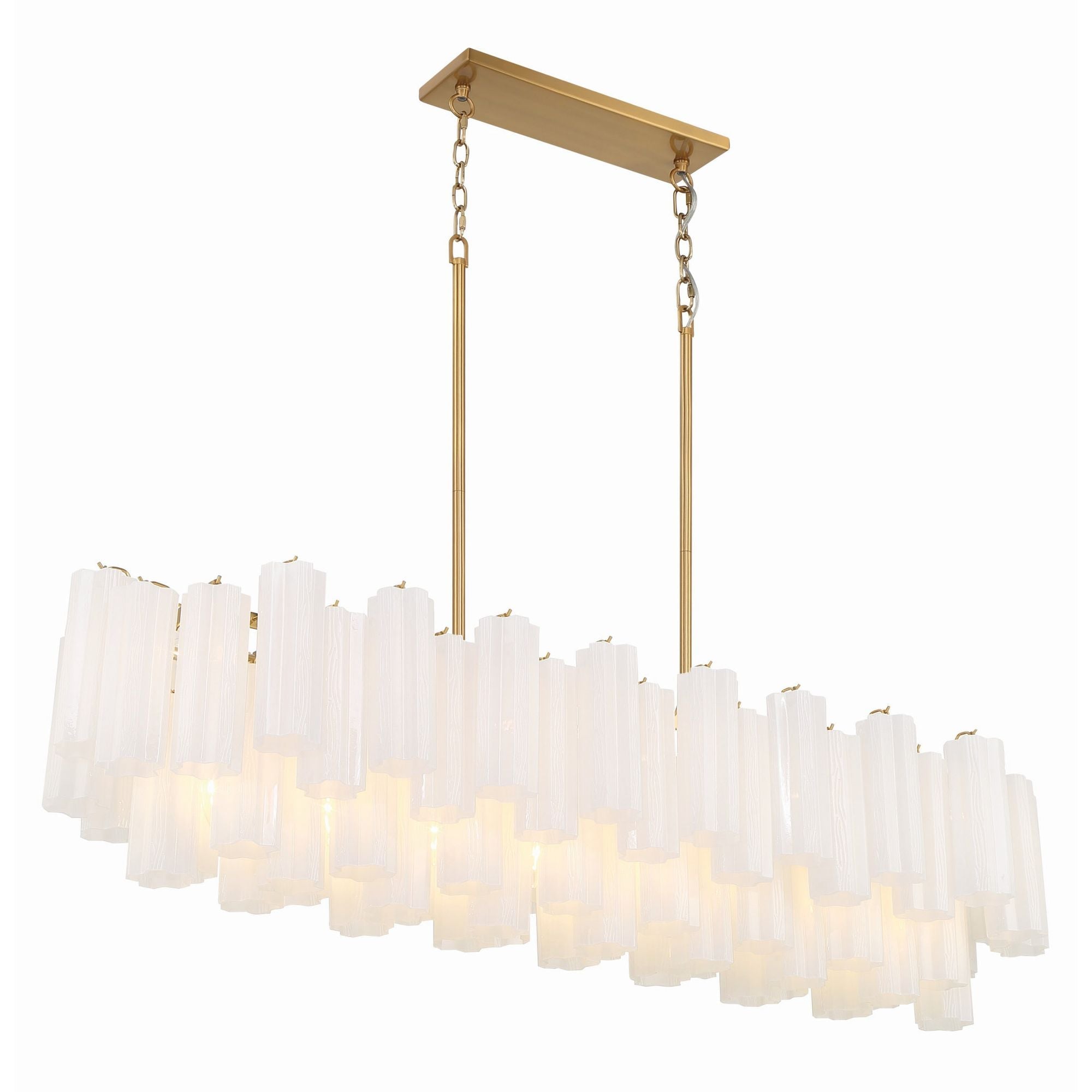 Addis 51.75'' Aged Brass Linear Chandelier 51.75"W x 14.25"H x 14"D