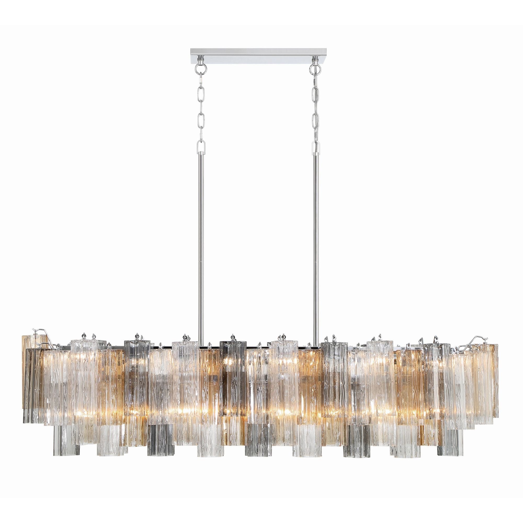 Addis 51.75'' Polished Chrome Linear Chandelier 51.75"W x 14.25"H x 14"D